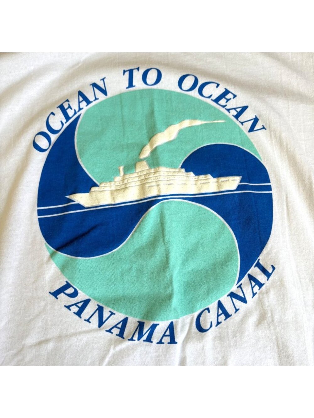 Vintage 80s/90s Panama CanalSingle Stitch T Shirt USA Made Tennessee River Sz M